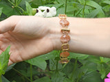 Rutilated Quartz And 24k Gold Vermeil Link Bracelet