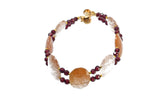 Rutilated Quartz And Garnet Bracelet