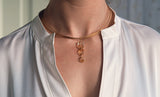 Bi-Color Citrine Drop On Neck Wire