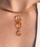 Bi-Color Citrine Drop On Neck Wire